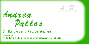 andrea pallos business card